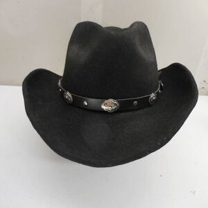 Mens Turner Hat Company 100% Wool Cheyenne Black Western Cowboy Hat 7 1/4-7 3/8